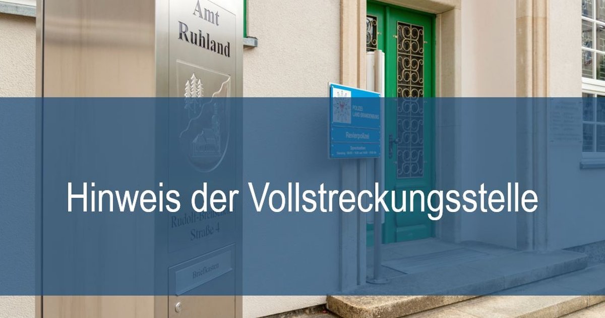 Pascal Ruhland Vollstreckungsgebührenerhöhung | Amt Ruhland